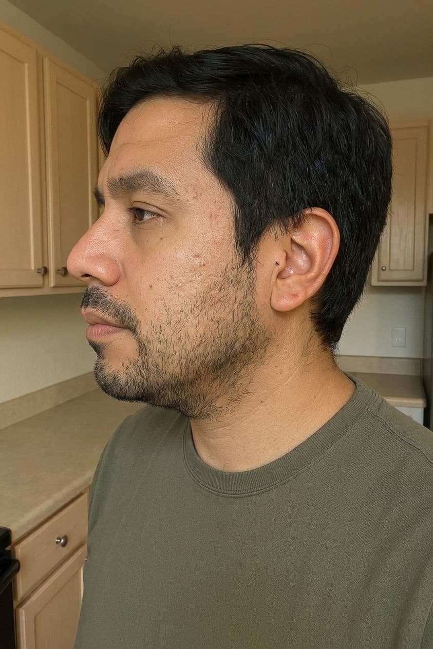 Diego Morales (AI-generated example portrait): Side