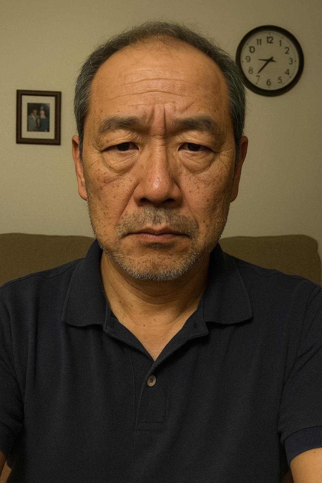 Hiroshi Sato (AI-generated example portrait): Front