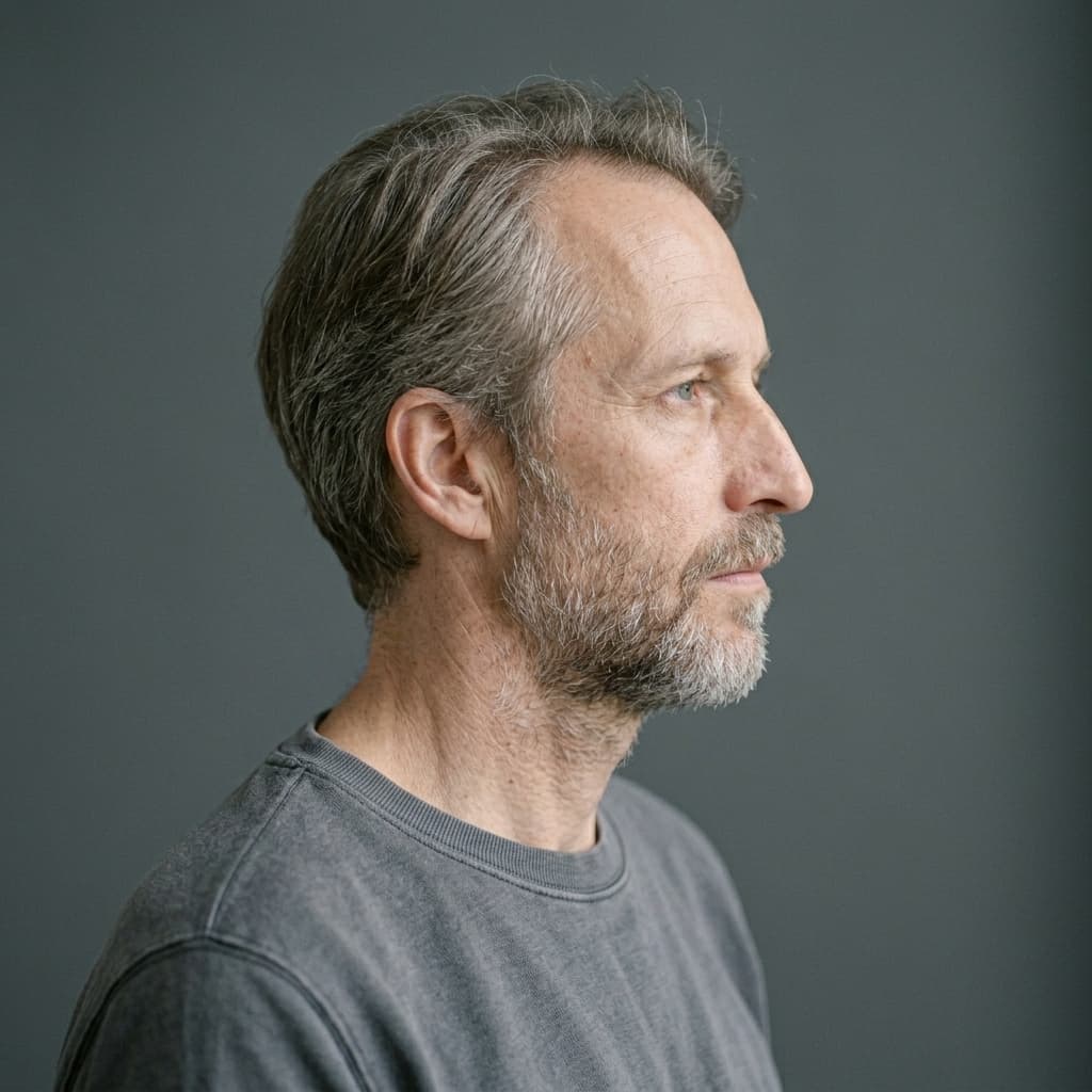 James O'Brien (AI-generated example portrait): Side