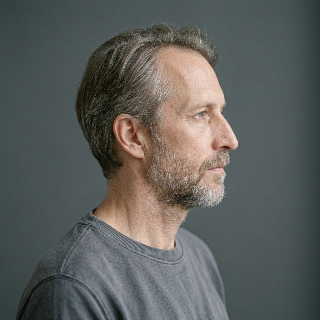 James O'Brien (AI-generated example portrait) — Side