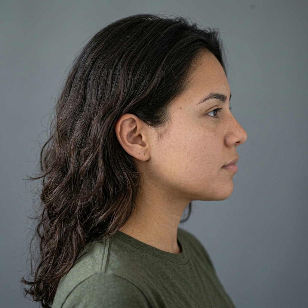 Lena Vargas (AI-generated example portrait) — Side