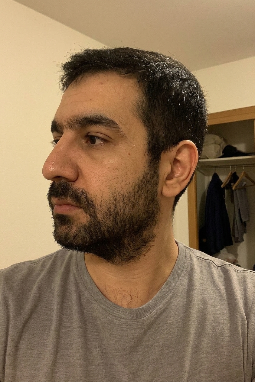 Omar Hassan (AI-generated example portrait) — Side